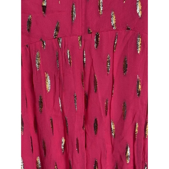 CIEBON Eryn Metallic Fleck Maxi Dress In Bright Pink Sz XL New - Picture 7 of 8